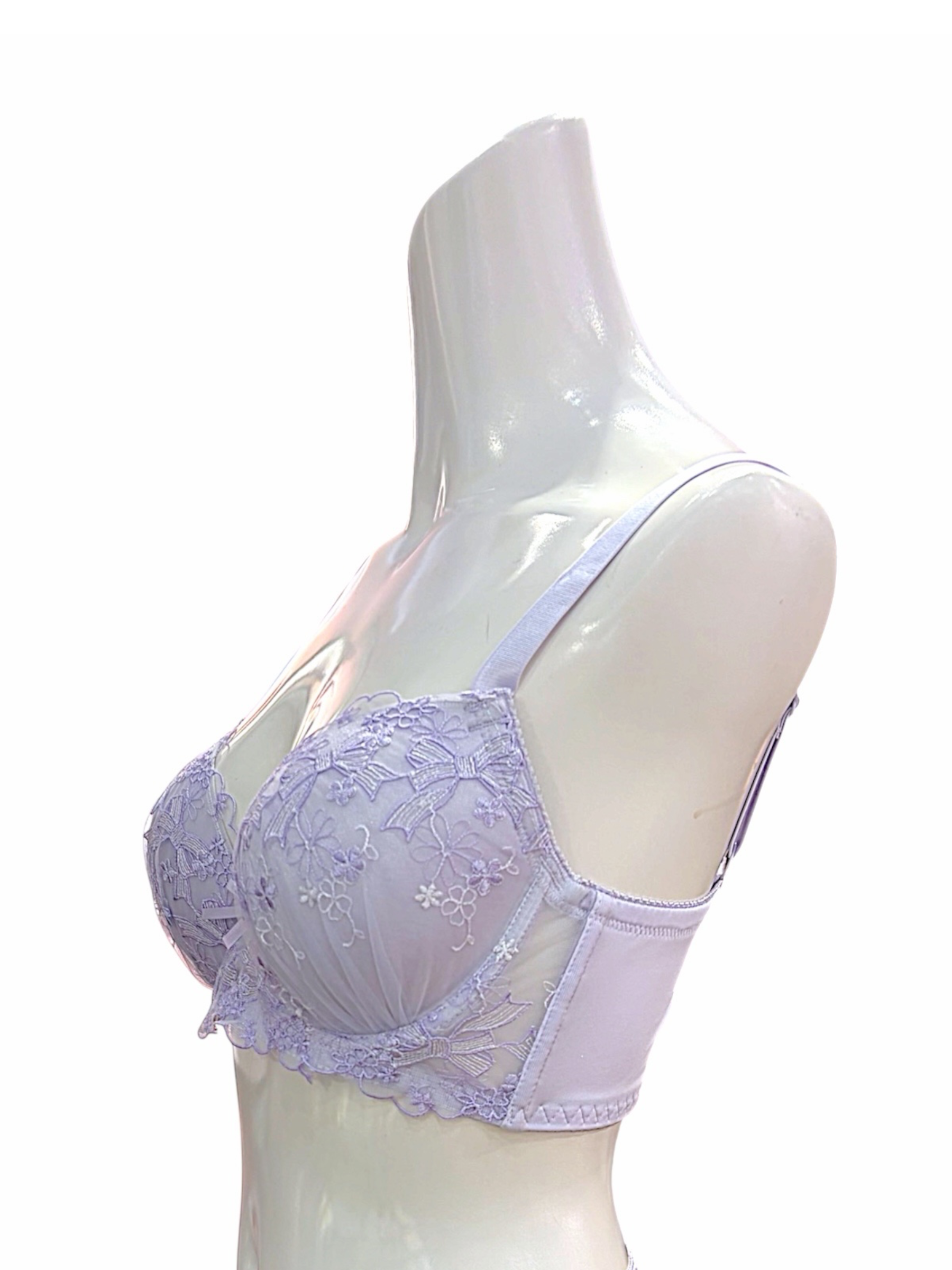 Photoroom_20260905_122318.jpg BCDカップ | パープル&アイボリーフローラル こだわりフィットレース ブラ&ショーツセット - 画像 (13)